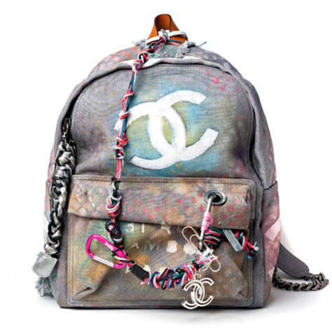 chanel inspired graffiti backpack|authentic Chanel backpack.